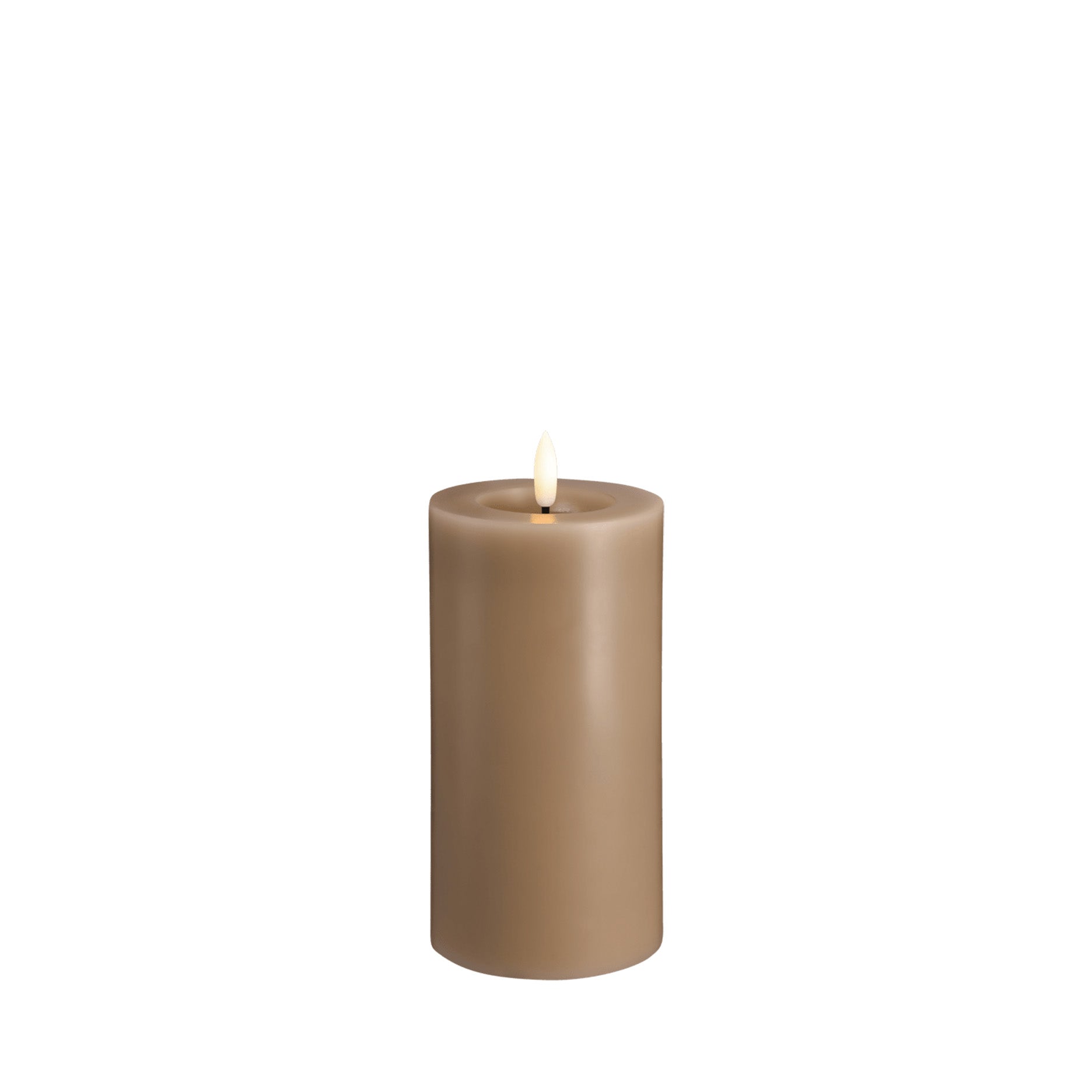 LED-Stumpenkerze 7,4x15 cm Sand